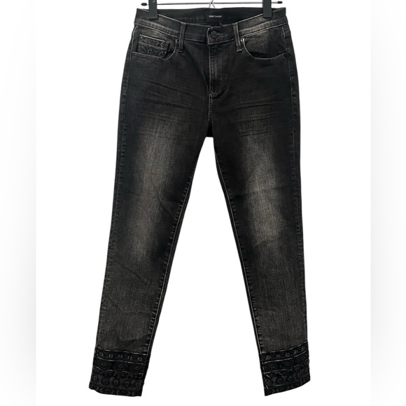 Driftwood Black Jackie Embroidered Ankle Jeans Size 27 High Rise - Picture 3 of 11